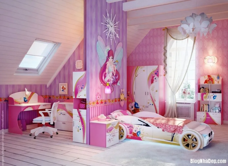 Trang trí phòng ngủ cực xinh cho bé gái